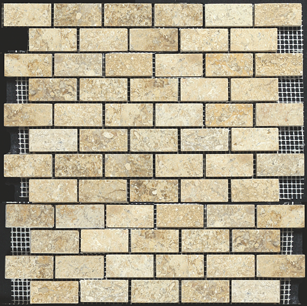 Limestone Sahara Gold Brick Mos Hn 1X2